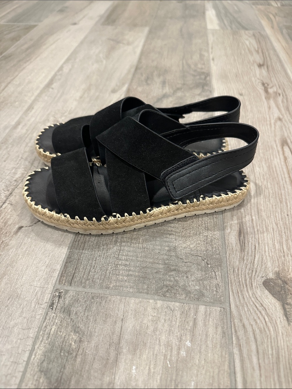 Vince- Women’s Black Suede Espadrille Slingback Sandals